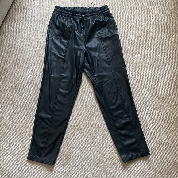 Rails Jayden Vegan Leather Elastic Waist High Rise Pants Womens Size Medium M - Picture 14 of 14